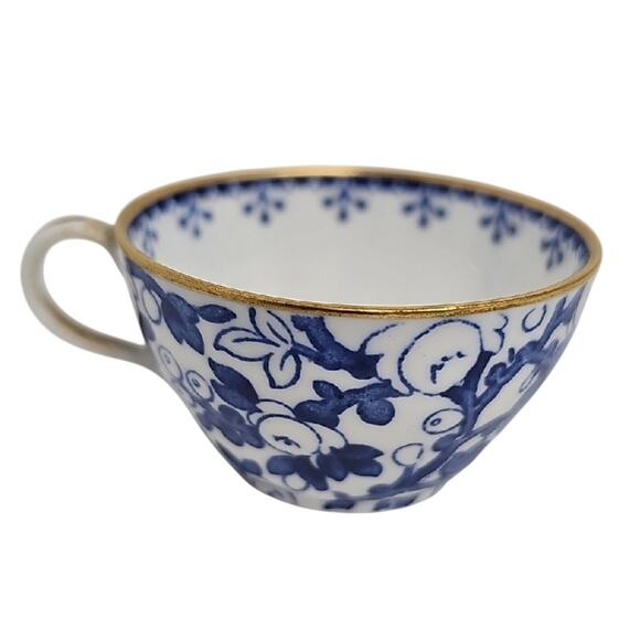 Spode Copelands China England Y6141 Blue Floral Mini Teacup-Saucer w/Gold Trim - Picture 4 of 10